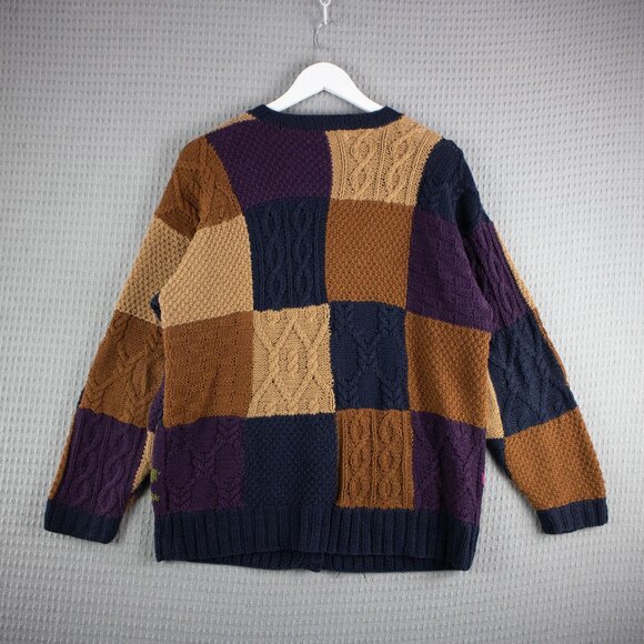 Braemar by Jeremy Scott Patchwork Knit Cardigan Medium - Picture 2 of 7